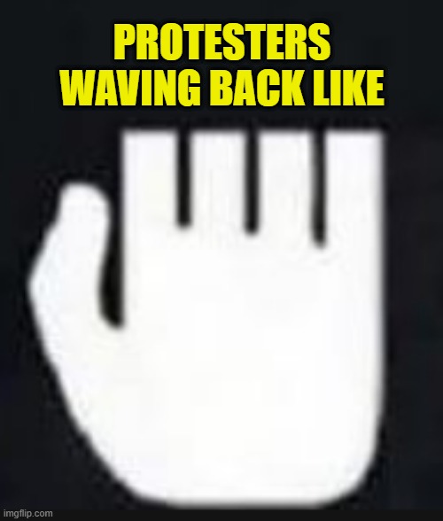 PROTESTERS WAVING BACK LIKE | made w/ Imgflip meme maker