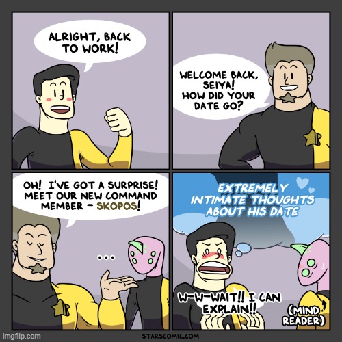 image tagged in stars,psychic,mind reading,thoughts,date,awkward | made w/ Imgflip meme maker