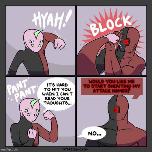 image tagged in stars,psychic,robot,combat,punch,block | made w/ Imgflip meme maker