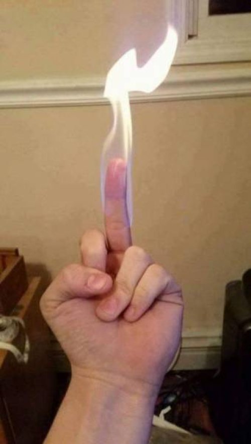 burning finger Blank Meme Template