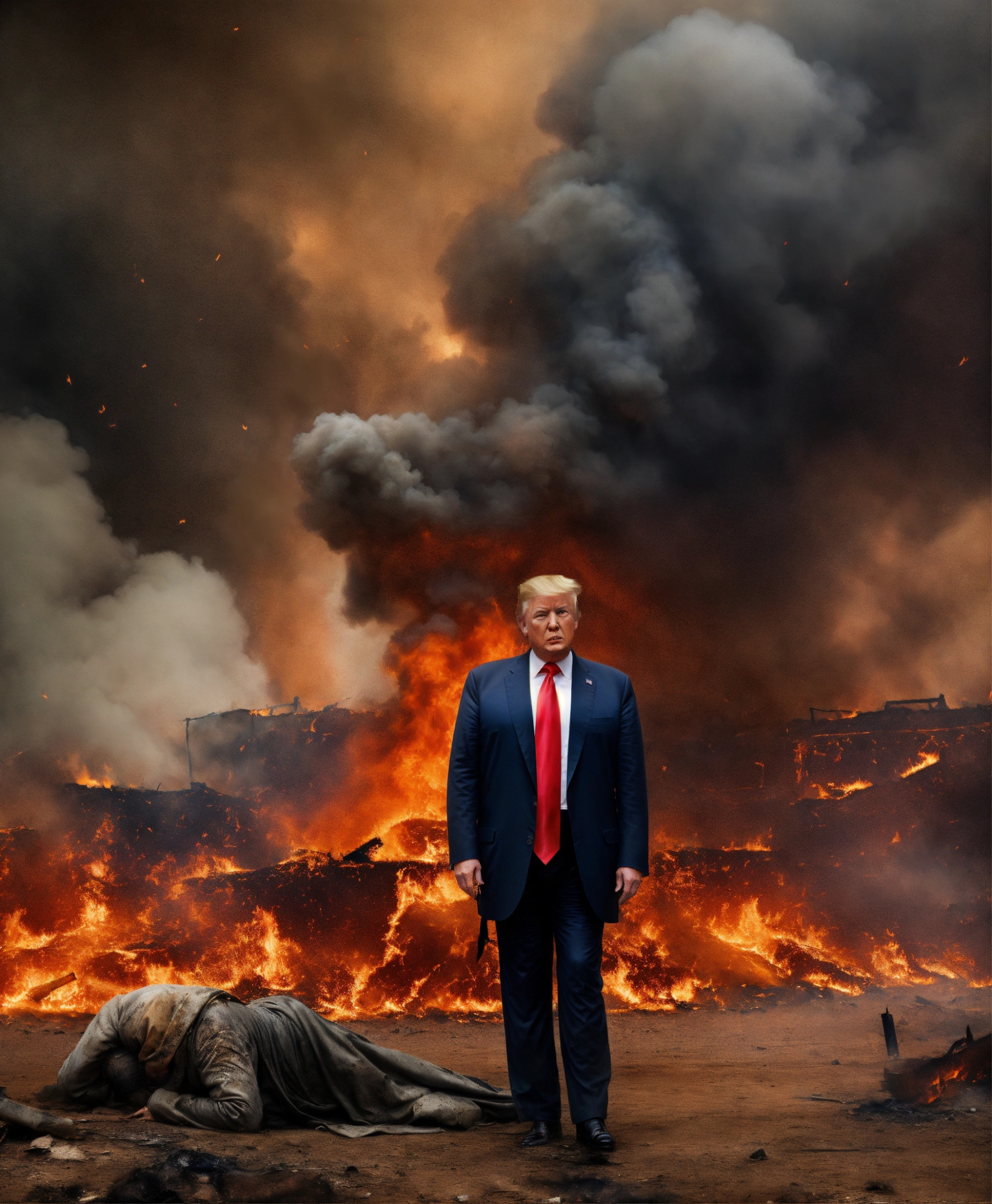 Trump always leaves flaming wreckage. It's all he knows. Blank Meme Template