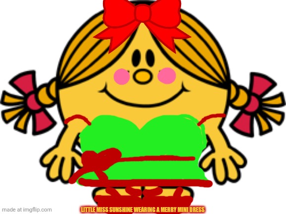 Little miss sunshine as merry mini dress Blank Meme Template