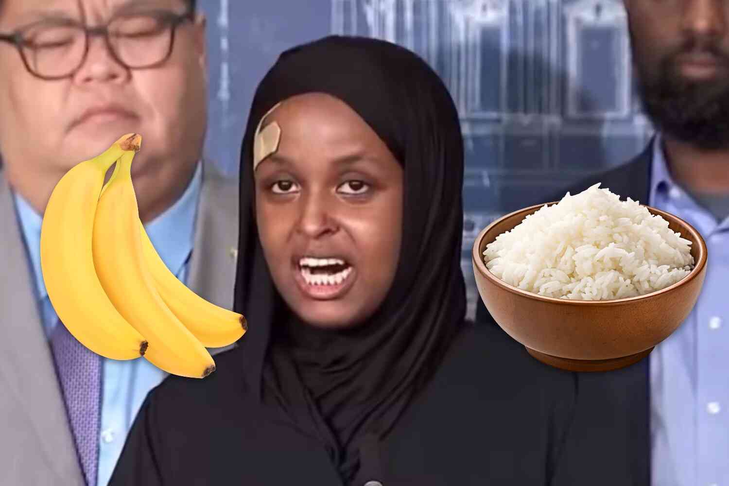 Bananas and rice Blank Meme Template