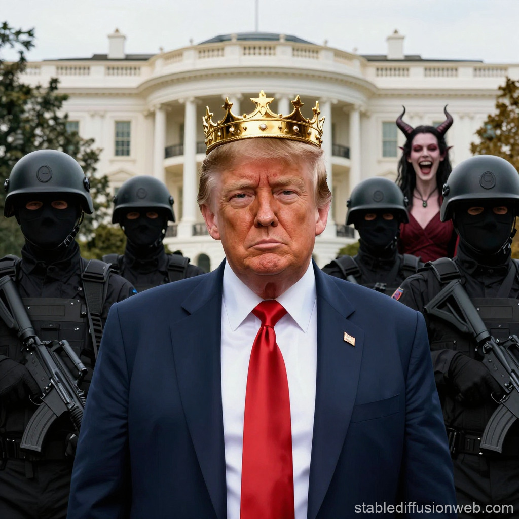 King Donald Trump Secret Police Satan Lucifer Devil Evil Blank Meme Template