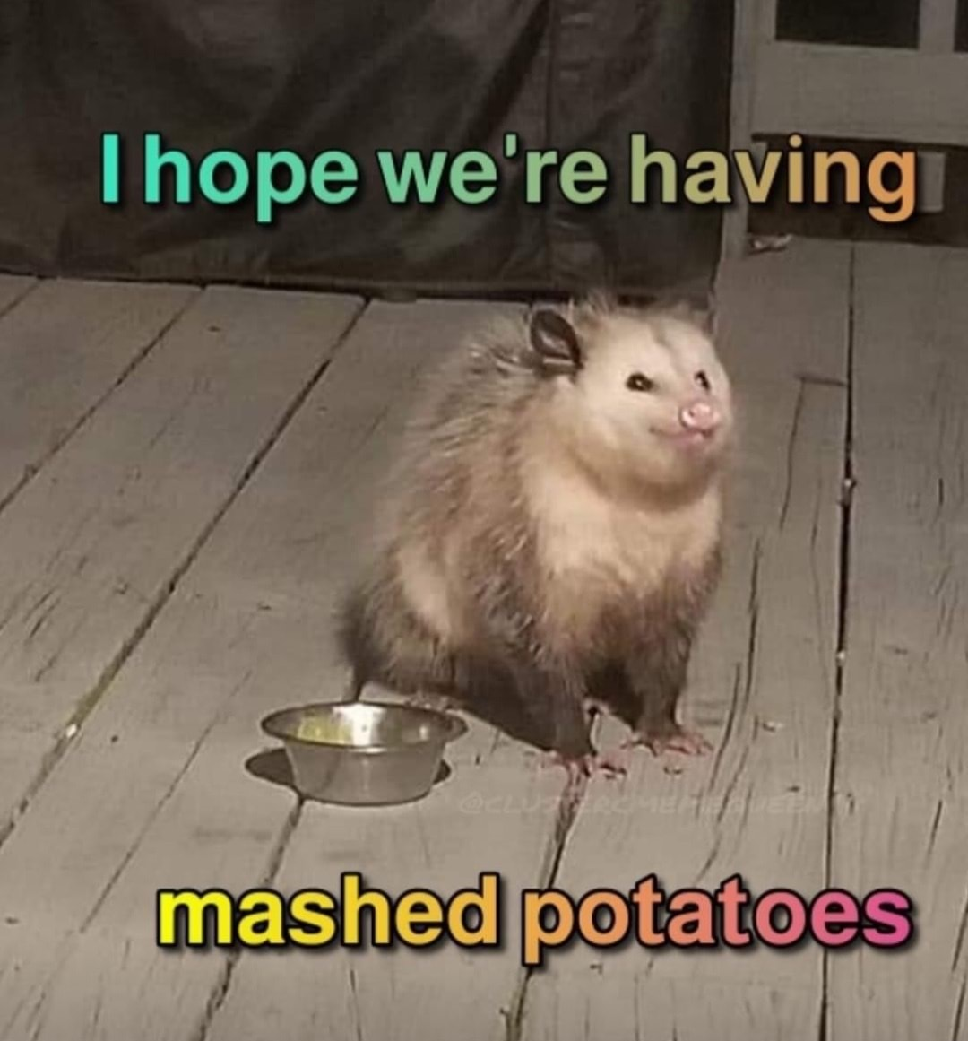 i hope wre having mashed potatoes Blank Meme Template