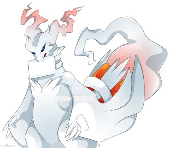 Reshiram holding a sign Blank Meme Template