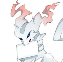 Reshiram holding a sign close up Blank Meme Template