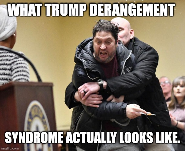 Trump did not outcry this act of political violence | WHAT TRUMP DERANGEMENT; SYNDROME ACTUALLY LOOKS LIKE. | image tagged in ilhan omar attacked,trump derangement syndrome,donald trump,political violence,fascism | made w/ Imgflip meme maker