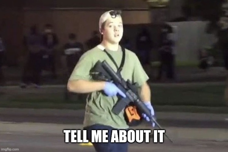 Kyle Rittenhouse | TELL ME ABOUT IT | image tagged in kyle rittenhouse | made w/ Imgflip meme maker
