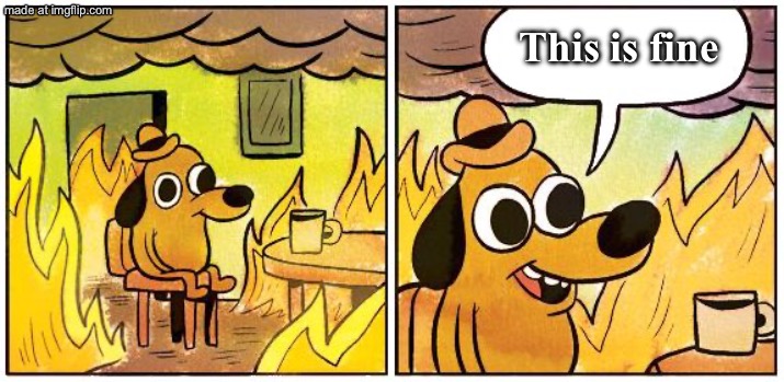This is fine | image tagged in this is fine blank | made w/ Imgflip meme maker