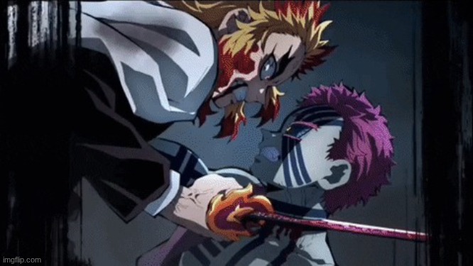 Rengoku vs Akaza | image tagged in rengoku vs akaza | made w/ Imgflip meme maker