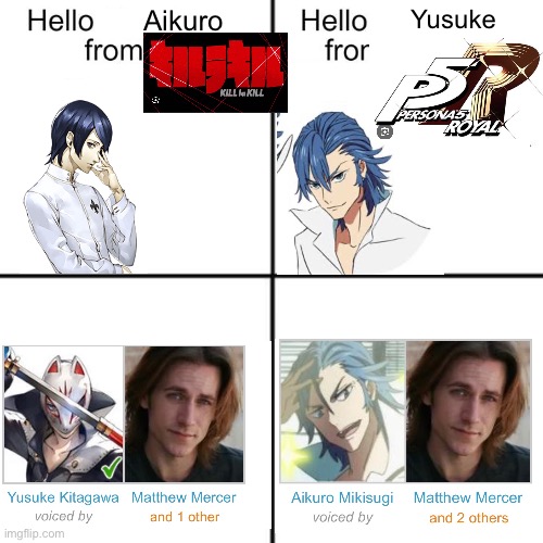 I can’t hear Fox the same way again | Aikuro; Yusuke | image tagged in hello person from | made w/ Imgflip meme maker