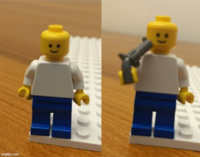 Lego suicide | image tagged in lego suicide | made w/ Imgflip meme maker