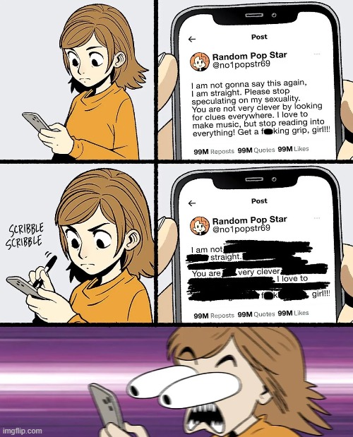 image tagged in popstar,social media,pen,drawing,redaction,no way | made w/ Imgflip meme maker