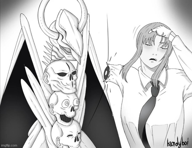 She really though she could aura farm | image tagged in csm,makima | made w/ Imgflip meme maker