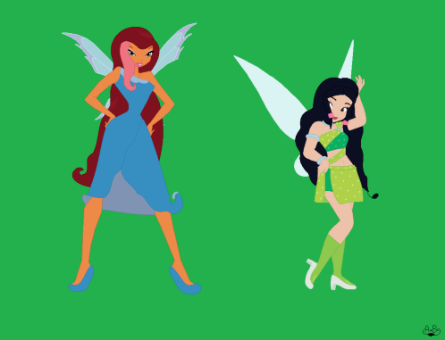 Switch Outfits Aisha Layla and Silvermist Blank Meme Template