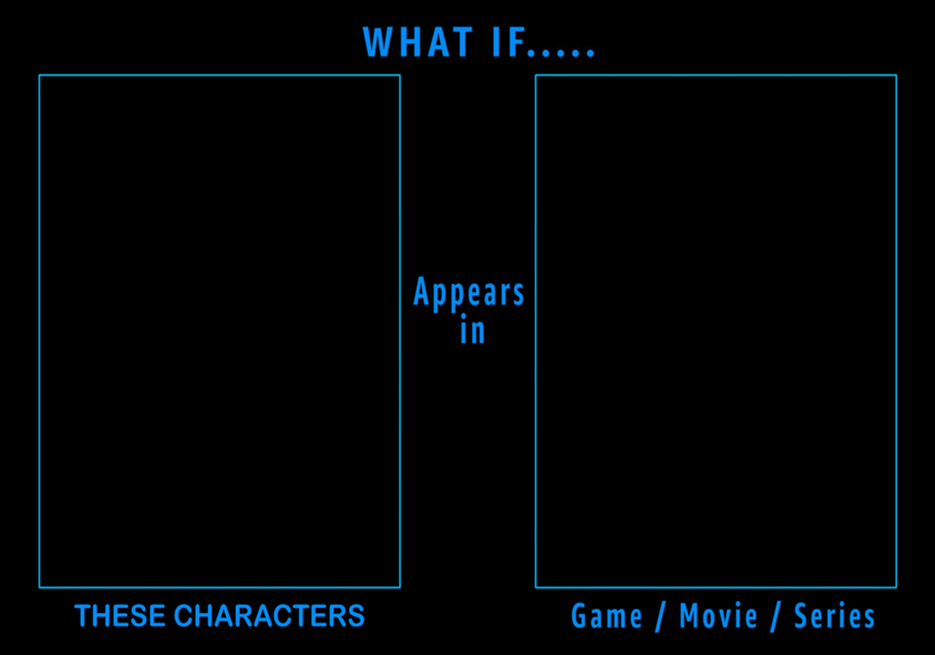 What if this character appears in this game or movie or series Blank Meme Template
