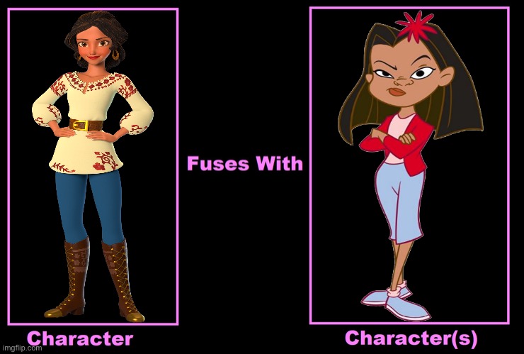Elena Castillo Flores Fuses With Lacienega Boulevardez | image tagged in what if fuses,lacienega boulevardez,the proud family,elena of avalor,disney princess,latina | made w/ Imgflip meme maker