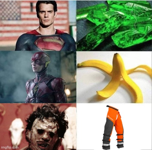 Leatherface's weakness | image tagged in horror,superheroes,texas chainsaw massacre | made w/ Imgflip meme maker