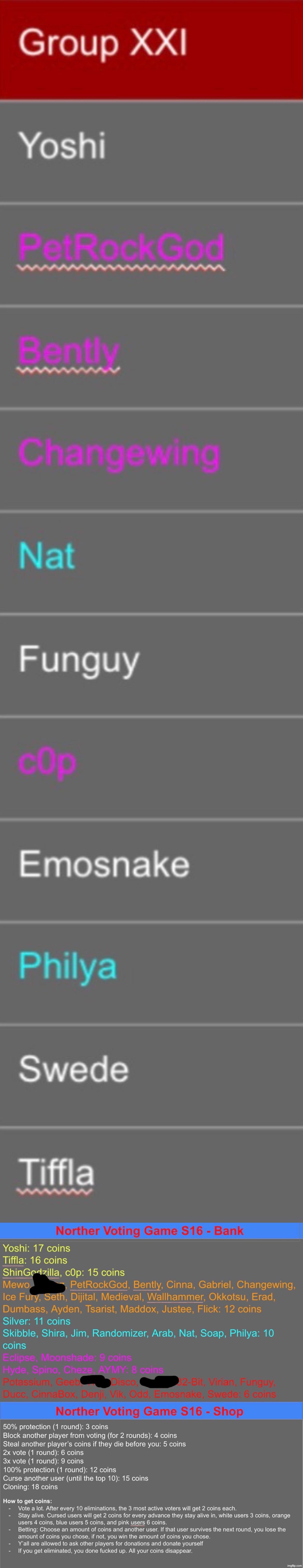 K3 in order | image tagged in voting game s16 | made w/ Imgflip meme maker