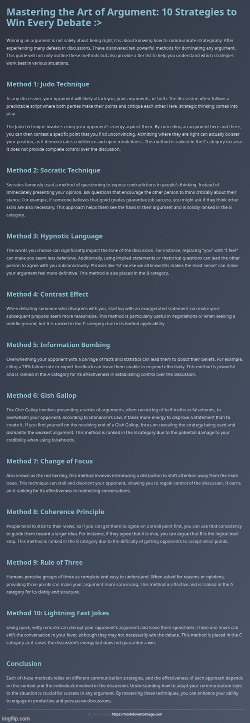 How To Win Every Argument :> | image tagged in simothefinlandized,debate,infographic,tutorial | made w/ Imgflip meme maker