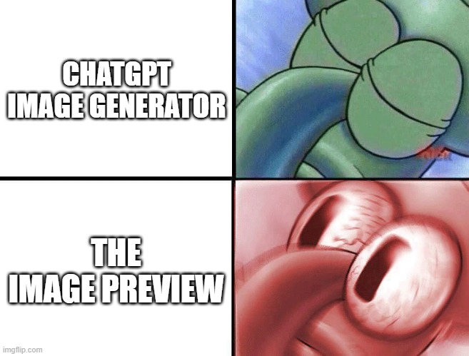 raegbh | CHATGPT IMAGE GENERATOR; THE IMAGE PREVIEW | image tagged in sleeping squidward | made w/ Imgflip meme maker