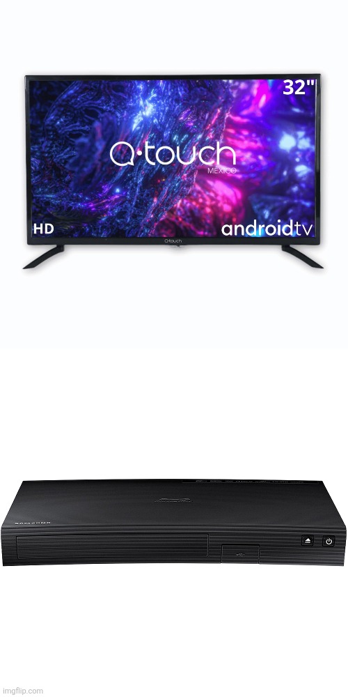 Q-Touch and Samsung LED TV and Blu-Ray Player Blank Meme Template