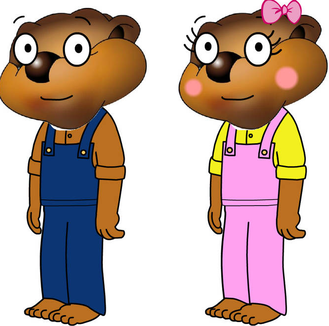 Billy beaver and Betty beaver Blank Meme Template