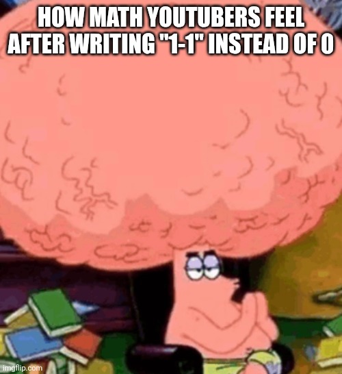 Math channels | HOW MATH YOUTUBERS FEEL AFTER WRITING "1-1" INSTEAD OF 0 | image tagged in math | made w/ Imgflip meme maker