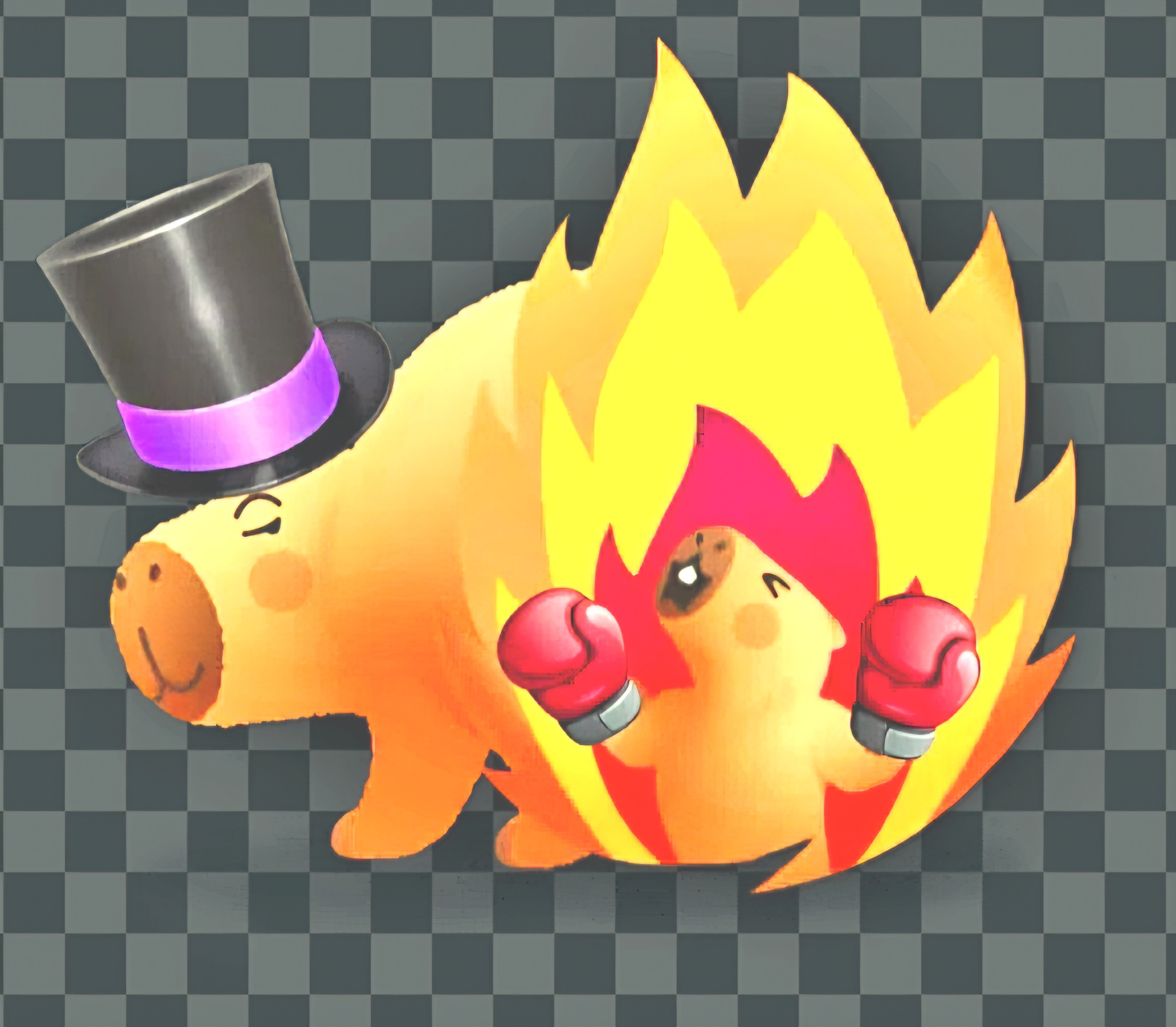 Fiery Capybara Blank Meme Template