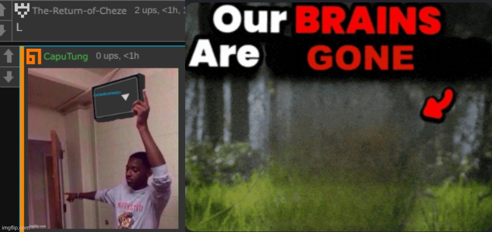 image tagged in our brains are gone | made w/ Imgflip meme maker