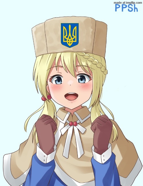 decommunizing PPSh-41 from the mobile game Girls' Frontline. | image tagged in anime,ukraine,soviet union,ussr,based,girls frontline | made w/ Imgflip meme maker