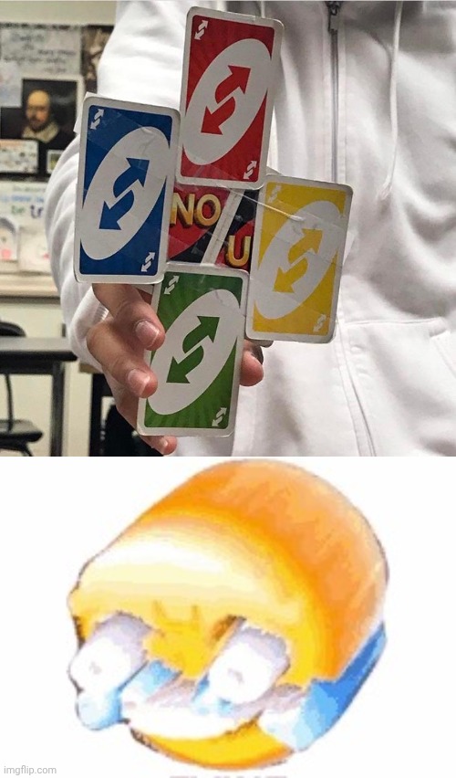 image tagged in no u,laughing emogi | made w/ Imgflip meme maker