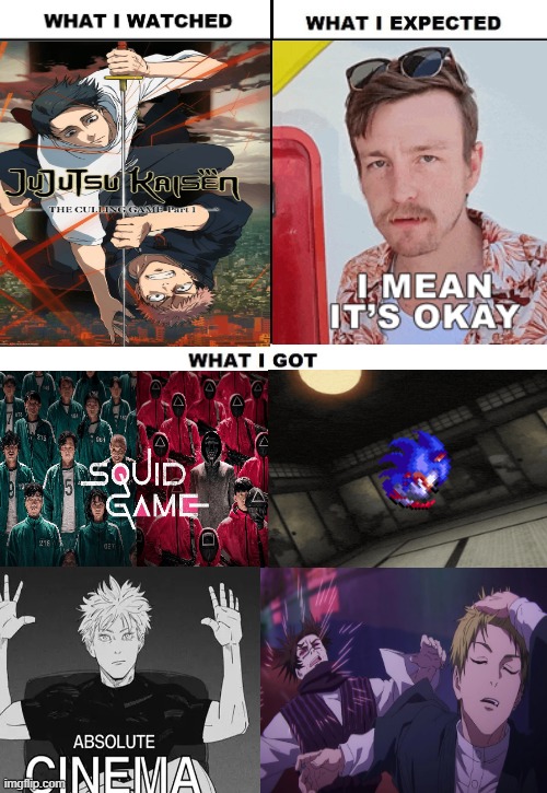 JJK Meme | image tagged in anime,tv shows,jjk,jujutsu kaisen,season 3,absolute cinema | made w/ Imgflip meme maker