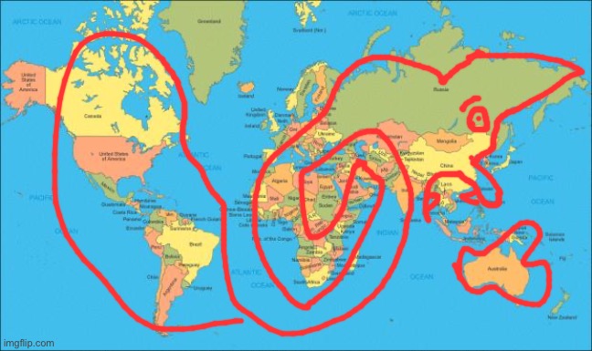 vomiting serpent | image tagged in world map | made w/ Imgflip meme maker