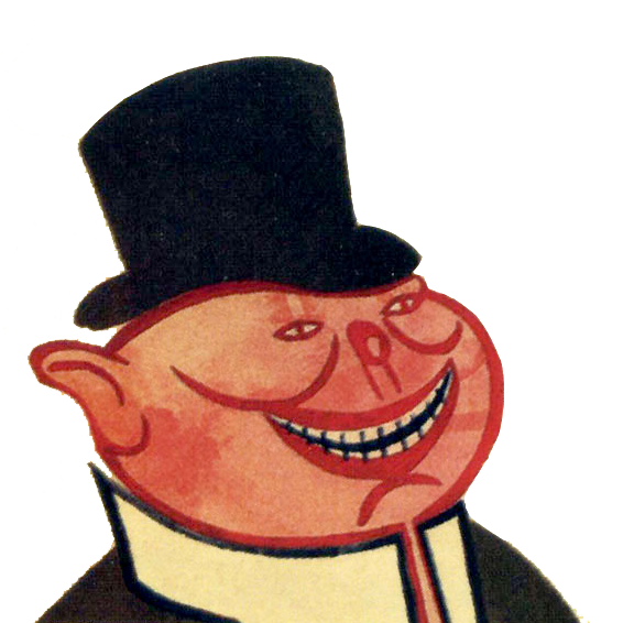 Porky the Capitalist Top Hat Pig Blank Meme Template