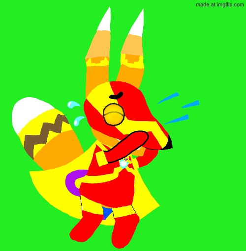 Super Pretztail Giggling! | image tagged in super pretztail giggling | made w/ Imgflip meme maker