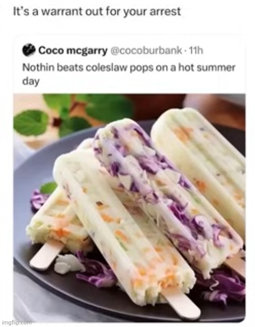image tagged in cursed image,cursed,popsicle,cole slaw,slaw,cold | made w/ Imgflip meme maker