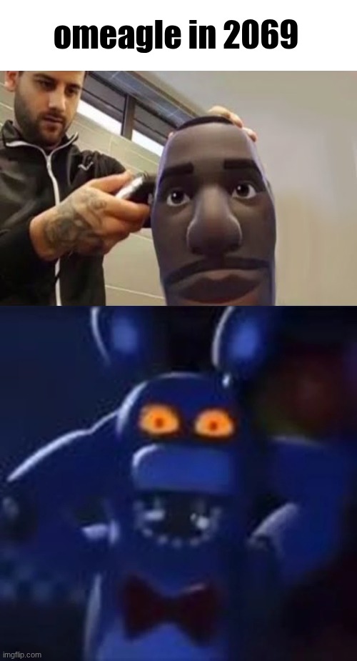 Shocked Bonnie | omeagle in 2069 | image tagged in shocked bonnie | made w/ Imgflip meme maker