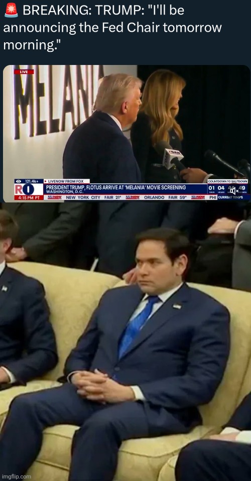 Rubio fed chair | image tagged in marco rubio | made w/ Imgflip meme maker