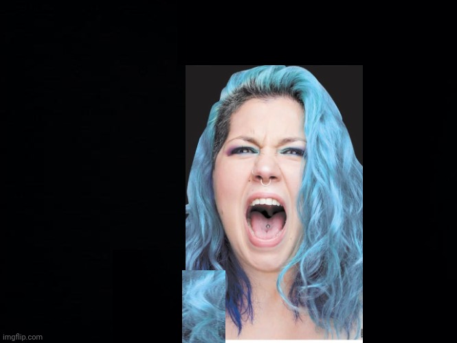 Blue hair Wokester crying Blank Meme Template