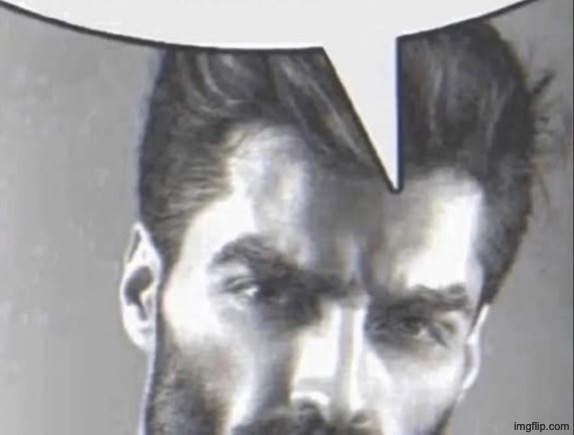 Gigachad speech bubble | image tagged in gigachad speech bubble | made w/ Imgflip meme maker