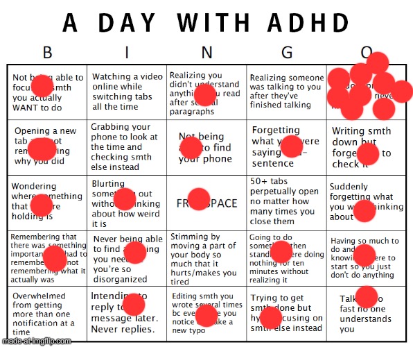 i have like 5 unfinished projects | image tagged in another adhd bingo | made w/ Imgflip meme maker