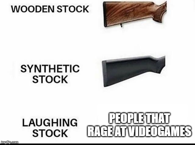Do I need to say more? | PEOPLE THAT RAGE AT VIDEOGAMES | image tagged in laughing stock | made w/ Imgflip meme maker