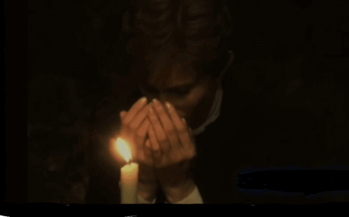 prayer w/ a lit candle Blank Meme Template
