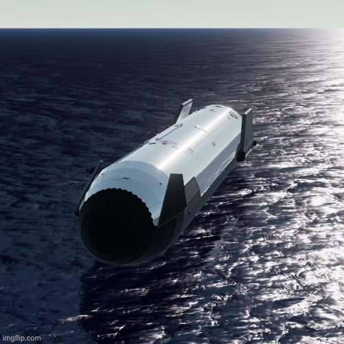 Starship vehicle on launch pad