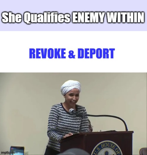 Had 12 upvotes then politics unfeatured it | She Qualifies ENEMY WITHIN | made w/ Imgflip meme maker