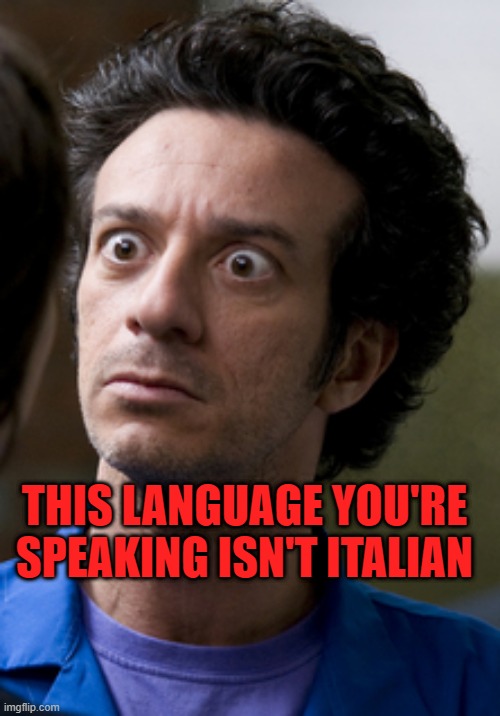 THIS LANGUAGE YOU'RE SPEAKING ISN'T ITALIAN | made w/ Imgflip meme maker