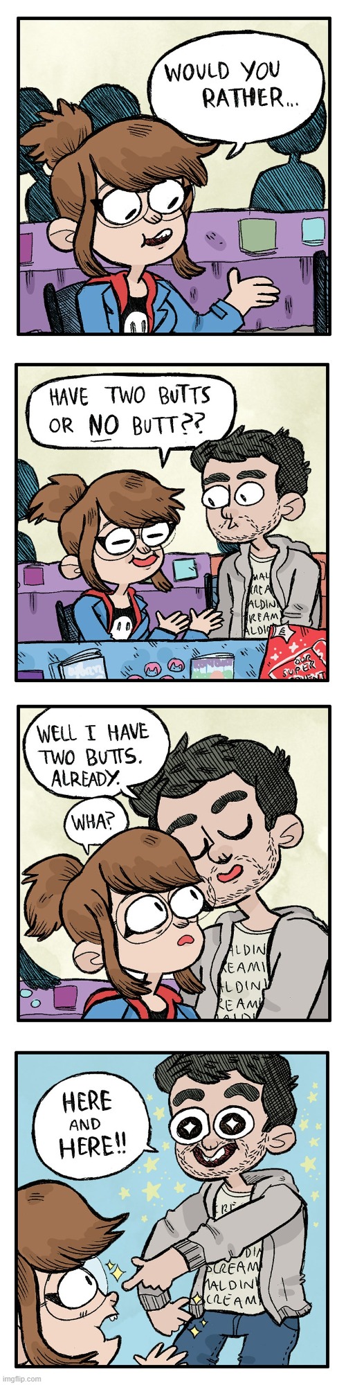 image tagged in would you rather,butt,butts,one,two,hehe | made w/ Imgflip meme maker