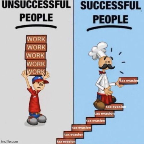 Work vs tax evasion | image tagged in work,tax evasion,memes,repost,reposts,working | made w/ Imgflip meme maker